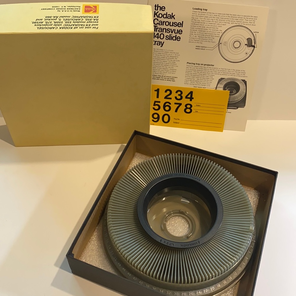 Kodak Carousel Transvue 140 slide tray Vintage Photography Storage